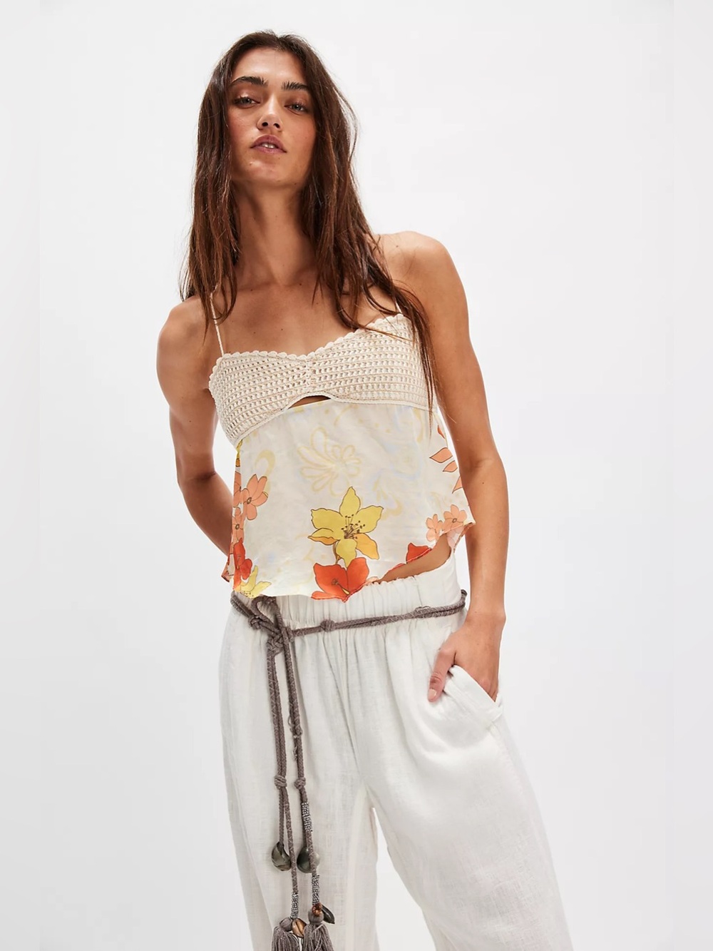 NWT! FP Free People Bali Wishful Thinking Cropped Cami Sz Small